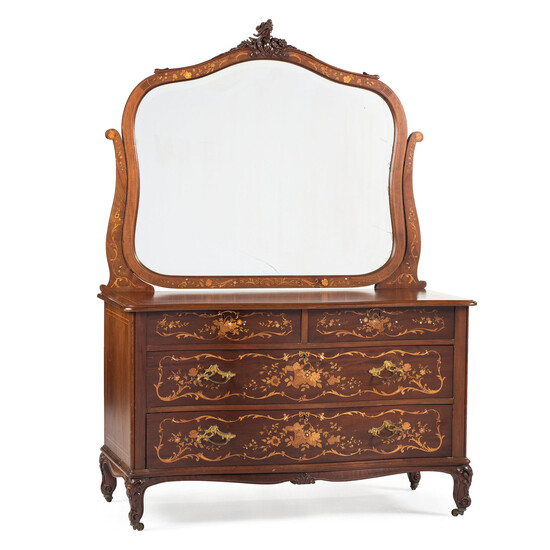 An Aesthetic Movement Mahogany, Inlay and Mother of Pearl Bedroom Set from Katherine Graham's Estate