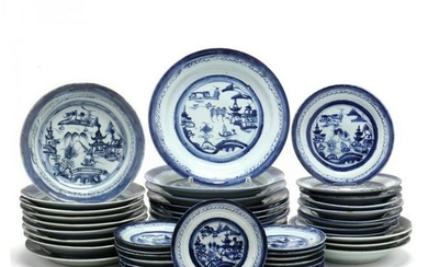 An Assortment of Chinese Export Canton Porcelain Plates