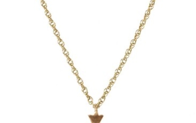 An Edwardian gold garnet and split pearl pendant
