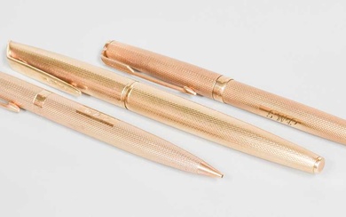 An Elizabeth II Gold Ball-Point Pen and Mechanical-Pencil, by Parker,...