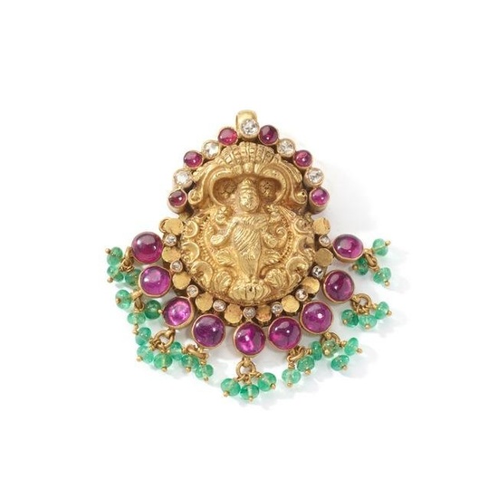 An Indian gem-set pendant