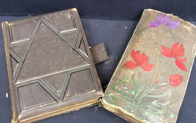 An early 20th century leather-bound photograph album together with a...