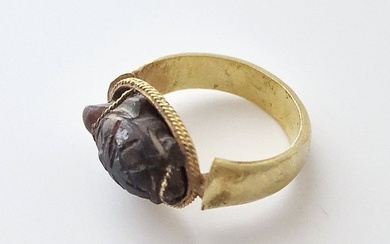 Ancient Greek, Classical Period Gold Gold Ring | XRF & Iranian Royal Family - 24 mm