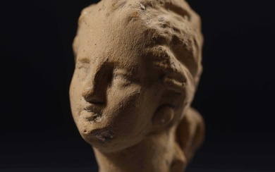 Ancient Greek Terracotta female head - 5 cm