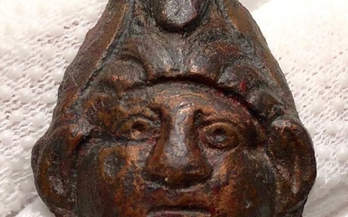 Ancient Roman Bronze Pleasant Applique - a Head of an Eros.
