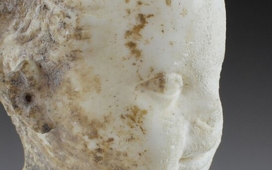 Ancient Roman Marble Portrait head of a laureated African child - (1)