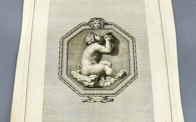 Antique 18th C Italian Fauno Bambino Engraving