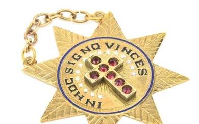 Antique 19th C 9kt Gold Masonic Starburst Pendant