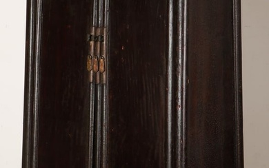 Antique Chinese Black Lacquered Two Door Cabinet, 19th C., H: 4'10"