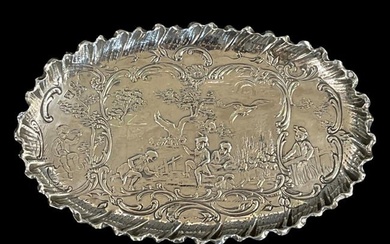 Antique Dutch 800 Silver Figural Pin Tray