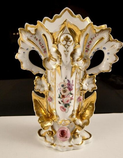 Antique French 'Vieux Paris' Porcelain Flower Vase