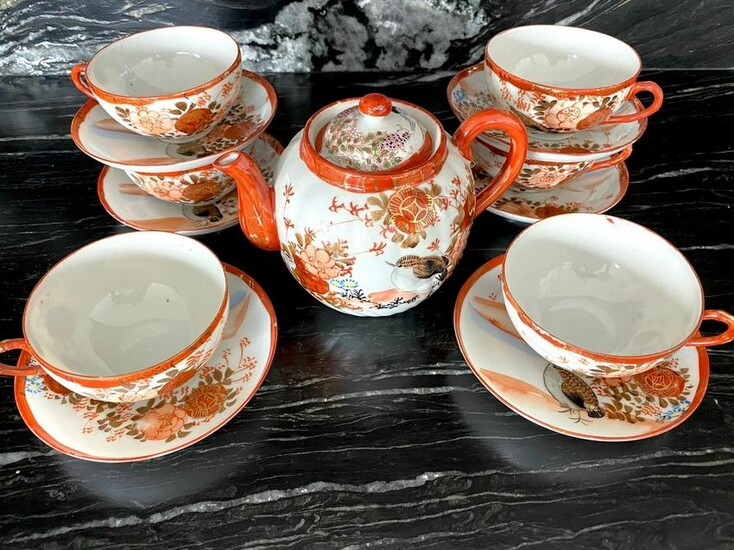 Antique Handpainted Porcelain tea set 14 pcs.