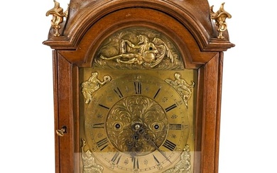Antique Wood & Brass Mantle Clock