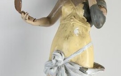 Antique composition metal carousel figure with original