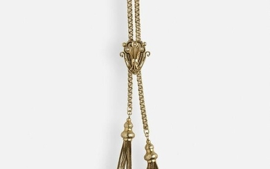Antique gold slide tassel necklace
