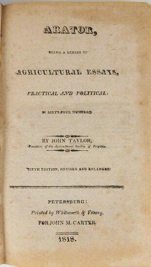 Arator By John Taylor, 1818