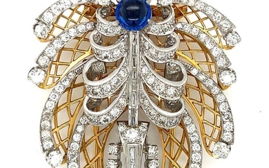 Art Deco 18K & Platinum Diamond Brooch