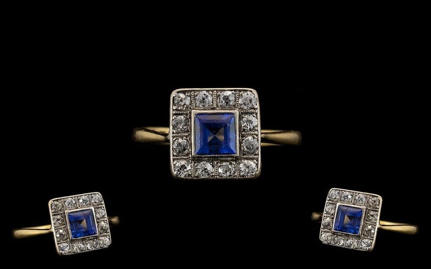 Art Deco Period 18ct Gold and Platinum Attractive Diamond an...