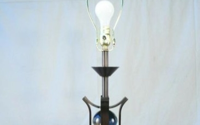 Art deco style Lamp, Iron ,Glass balls , E Brandt like