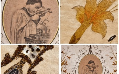 Arts & Crafts Ex voto - Silk - 1850-1900
