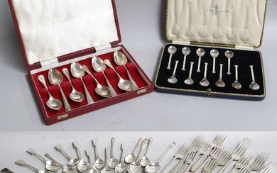 Assorted Silver and Silver Plate Flatware, the silver mostly Old...