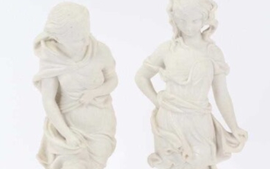 Attributed to Royal Worcester - pair of Parian ware figures