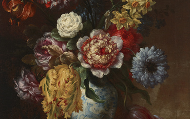BARTOLOMEO BIMBI (SETTIGNANO 1648-1729 FLORENCE) Flowers in a Chinese vas...