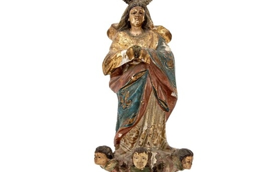 BILDSCHNITZER 18. Jh., wohl Spanien, "Madonna Immaculata"