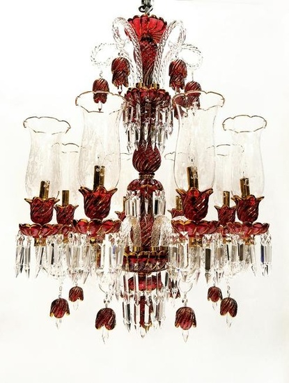 Baccarat Style 8 Branch Crystal Chandelier