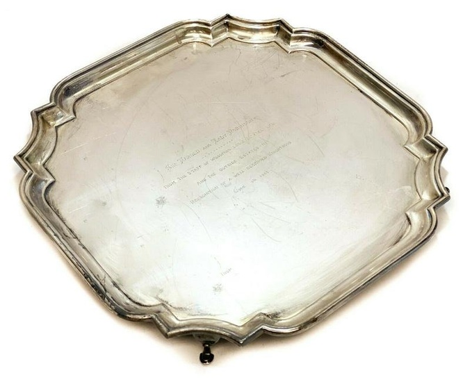 Barker Bros Sterling Silver Footed Tray