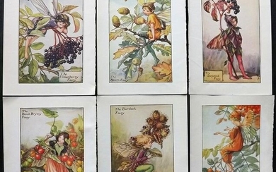 Barker, Cicely Mary C1940 Lot of 6 Flower-Fairy Prints