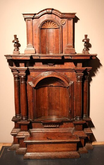 Beautiful antique oak house altar - Wood - Late 17th century