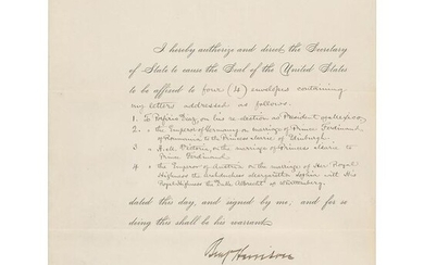 Benjamin Harrison Document Signed