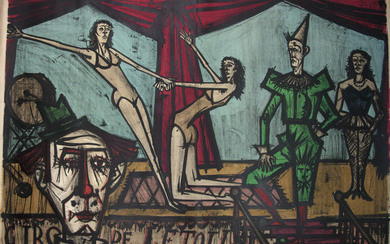 Bernard Buffet (French, 1928-1999) - La parade, from Mon Cirque, Hand Signed Lithograph, 1968.