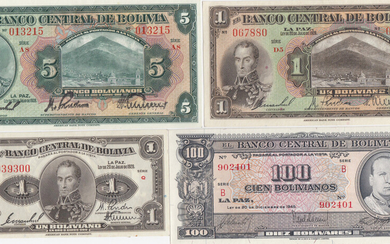 Bolivia 1-100 Bolivanos 1928-45 (4)