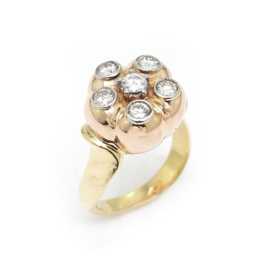 Boucheron - 18 kt. Pink gold, Yellow gold - Ring Diamonds