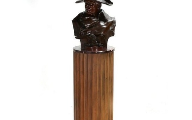 Bronze Bust of Napoleon on Baker Pedestal.