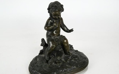 Bronze Cupid with Love Birds, French,1880s