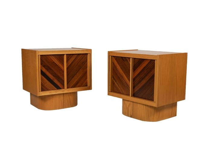 Brutalist Mixed Woods Night Stands