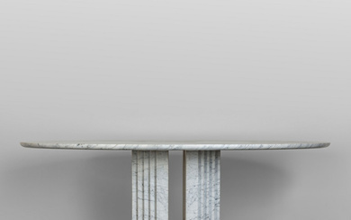 CARLO SCARPA, SIMON, 1970. Un tavolo 'Samo'. Marmo di Carrara. Cm 72...
