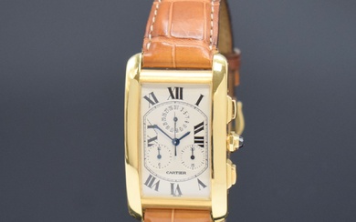 CARTIER 18k yellow gold Tank Americaine chronograph reference...