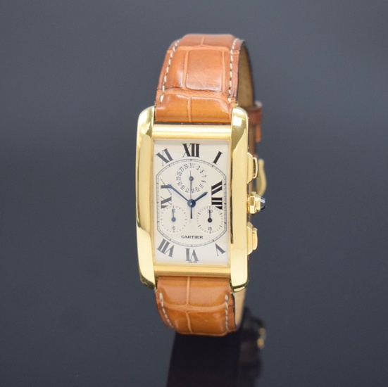 CARTIER 18k yellow gold Tank Americaine chronograph reference...