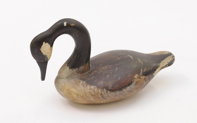 CARVED WOODEN SWAN