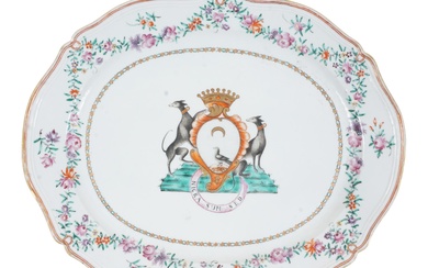 CHINESE EXPORT FAMILLE ROSE ARMORIAL PLATTER, QIANLONG (CIRCA 1765) Width: 13 1/4 in. (33.7 cm.)