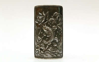 CHINESE STERLING SILVER WRIST REST, QING DYNASTY