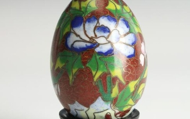 CLOISONNE EGG ON STAND