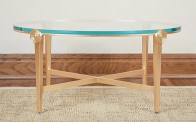 CONTEMPORARY GLASS TOP COFFEE TABLE