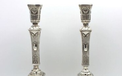 Candlestick (2) - .800 silver - Poland - First half 20th century