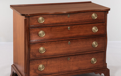 Carved Cherry Swell-front Chest of Drawers