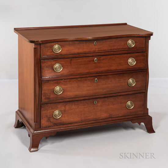 Carved Cherry Swell-front Chest of Drawers